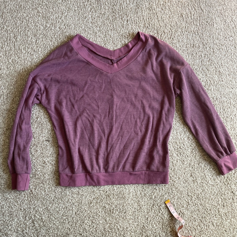 Waffle Knit Maroon Sweater